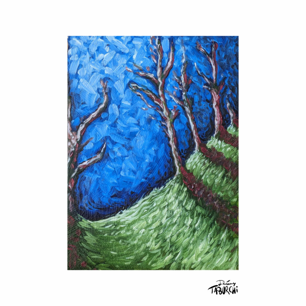 Souvenir imaginaire de paysage, inspiration prise chez Van Gogh
