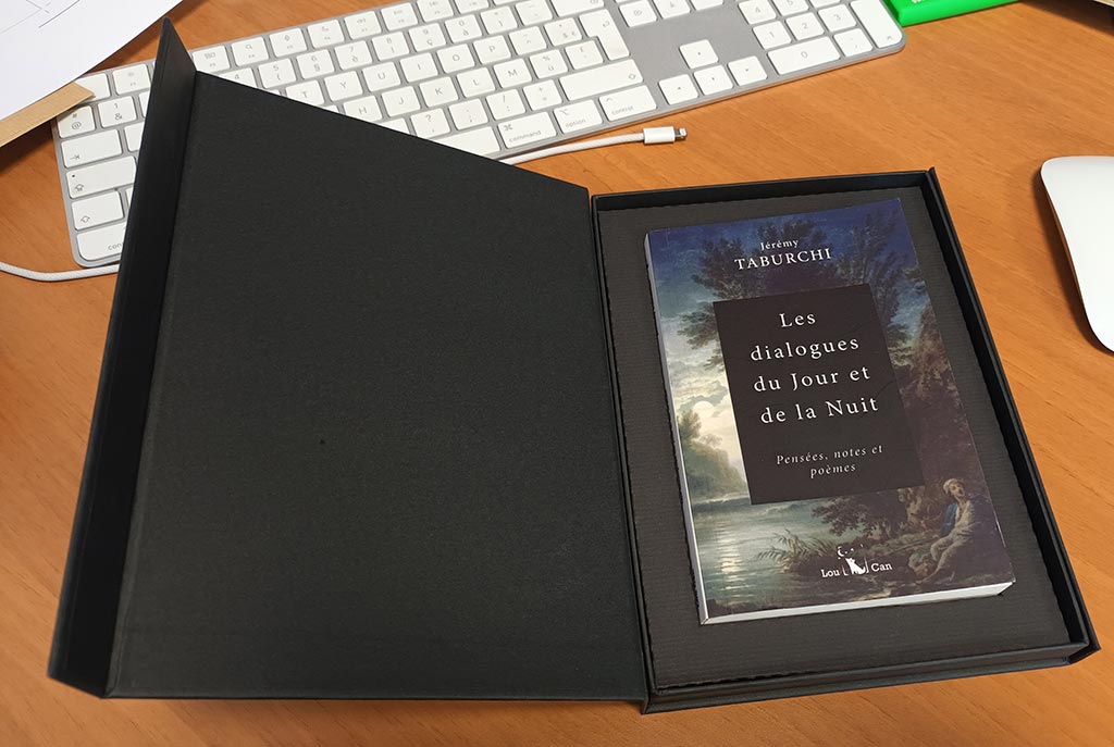 Prototypage futurs coffrets destinés au tirage de tête du livre