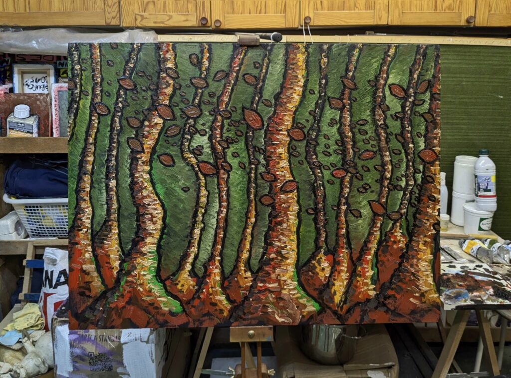 Peinture à l’huile dans la série de mes Forêts imaginaires