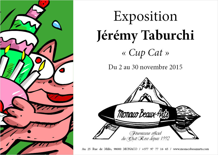 Exposition Cup Cat, le Chat Rose débarque chez Monaco Beaux-Arts