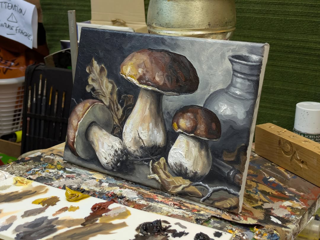 Portrait de Cèpes, un tableau peint à l’huile sur toile