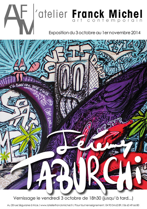 Présentation de l’affiche de l’exposition d’octobre à l’Atelier Franck Michel