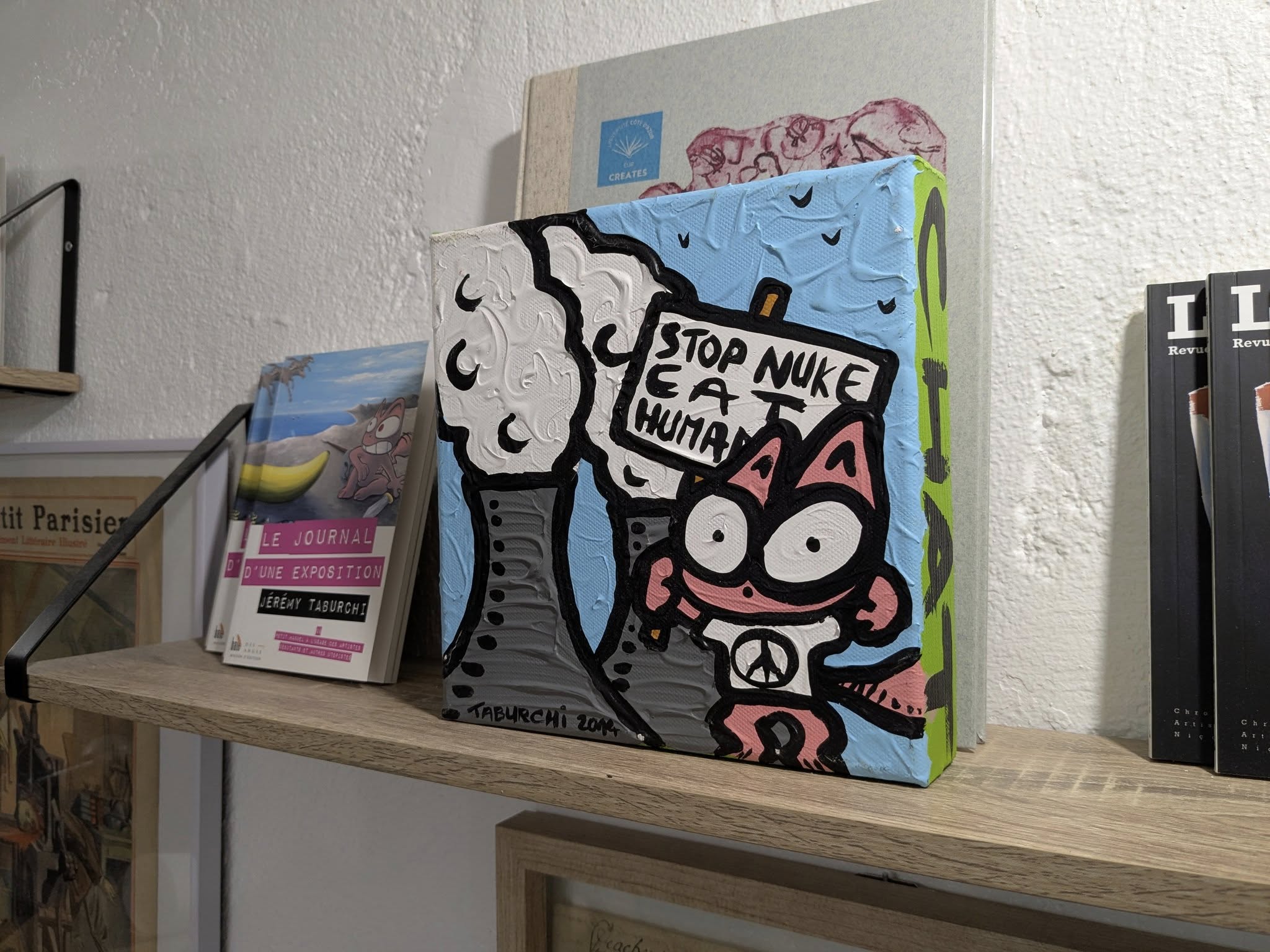 Exposition impromptue d’œuvres du Chat Rose à l’Atelier RAISE à Nice