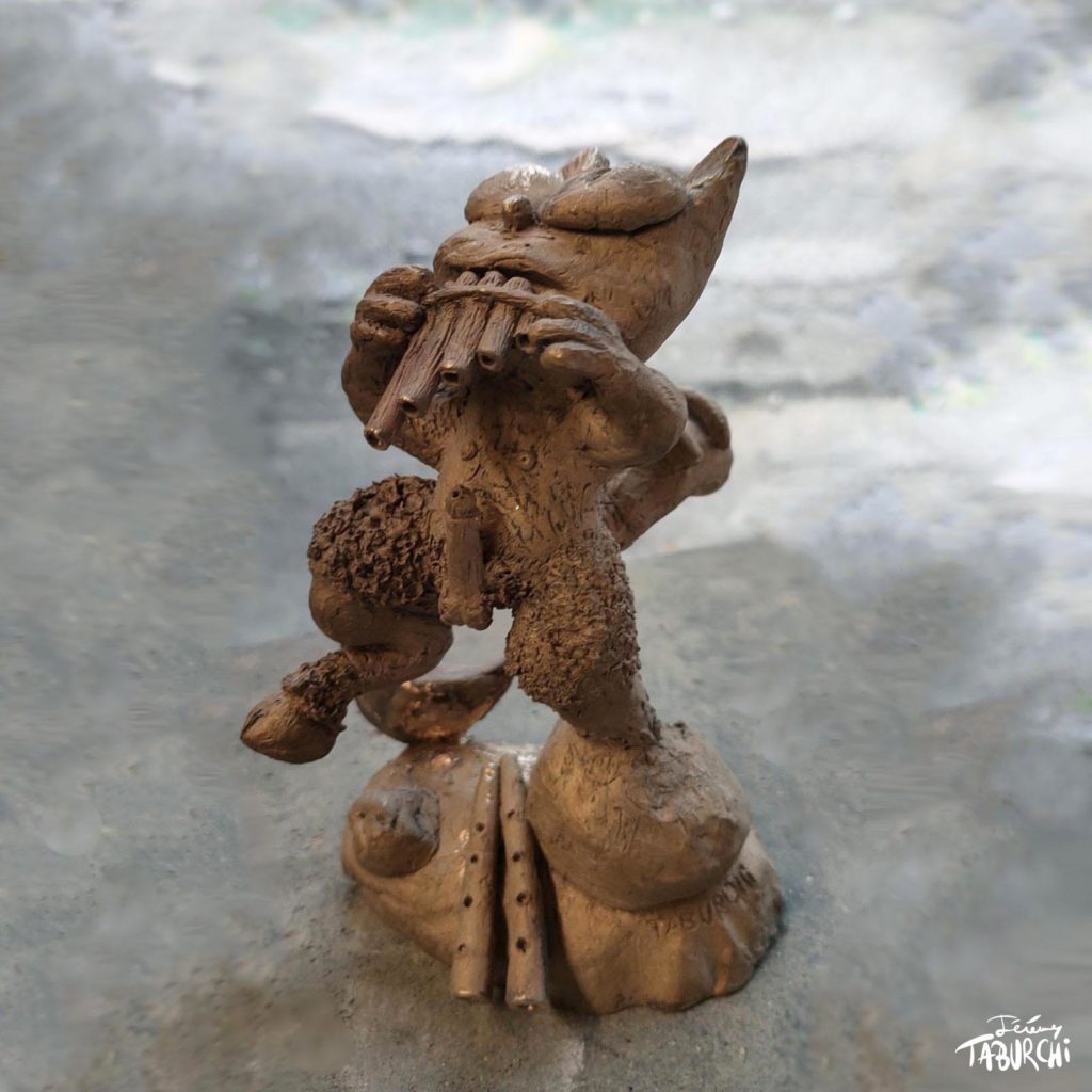 Ciselure de la sculpture en bronze « Chat-cri-Pan »