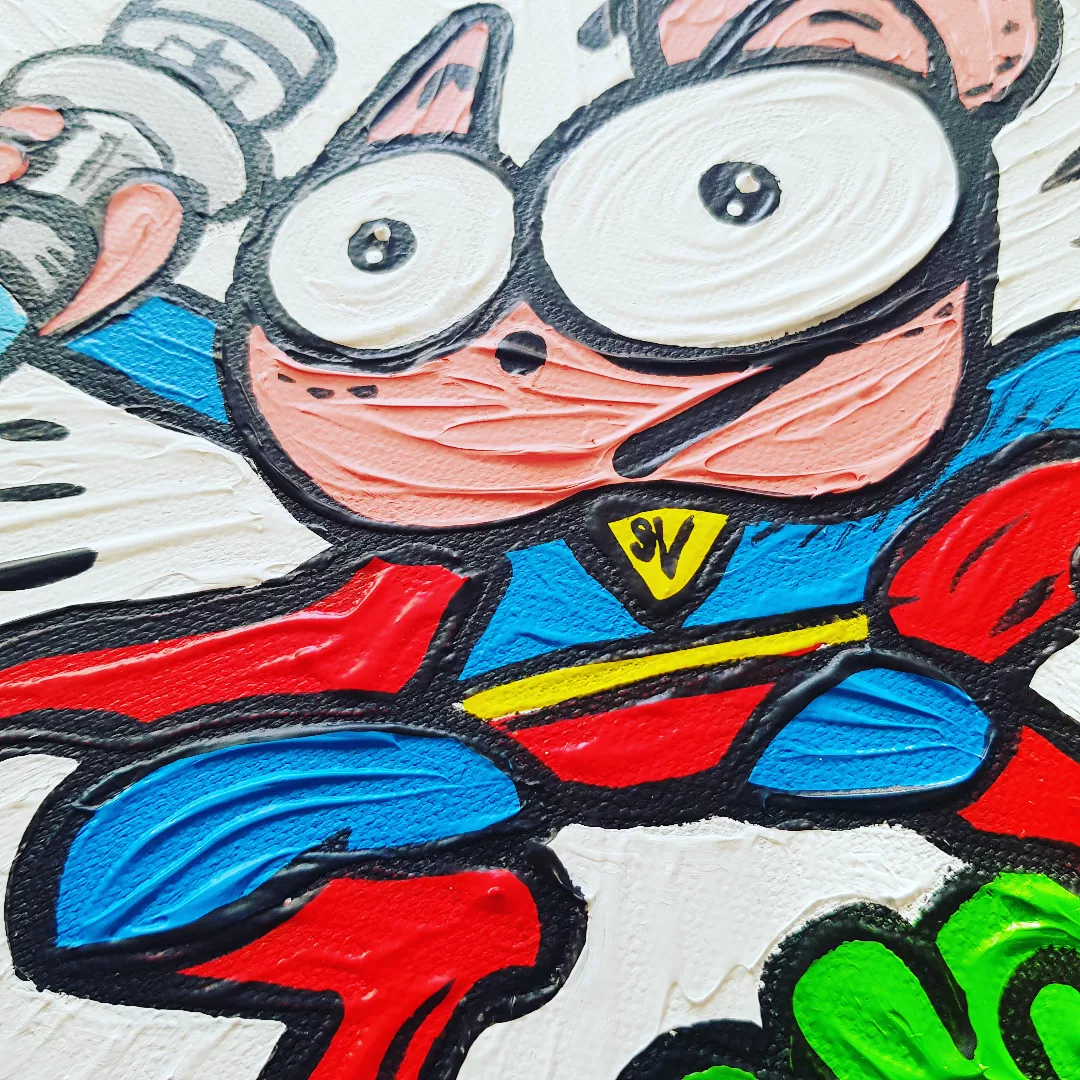 SuperVax, une acrylique sur toile réalisée pour un ami médecin