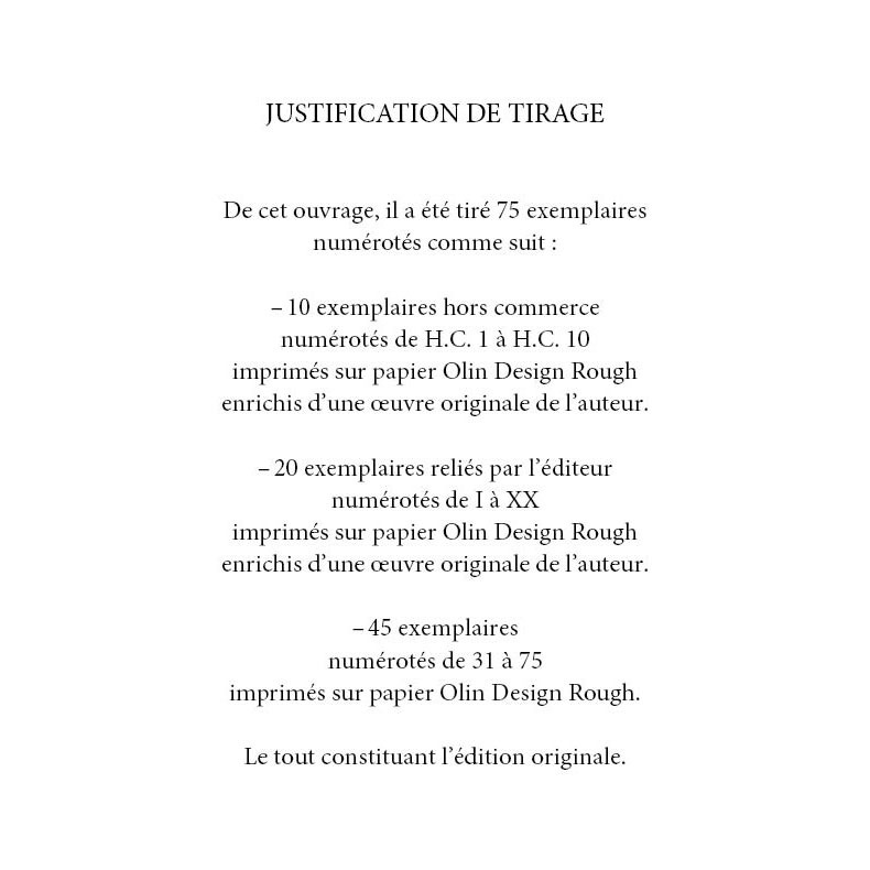 Justification de tirage de mon prochain recueil de poèmes