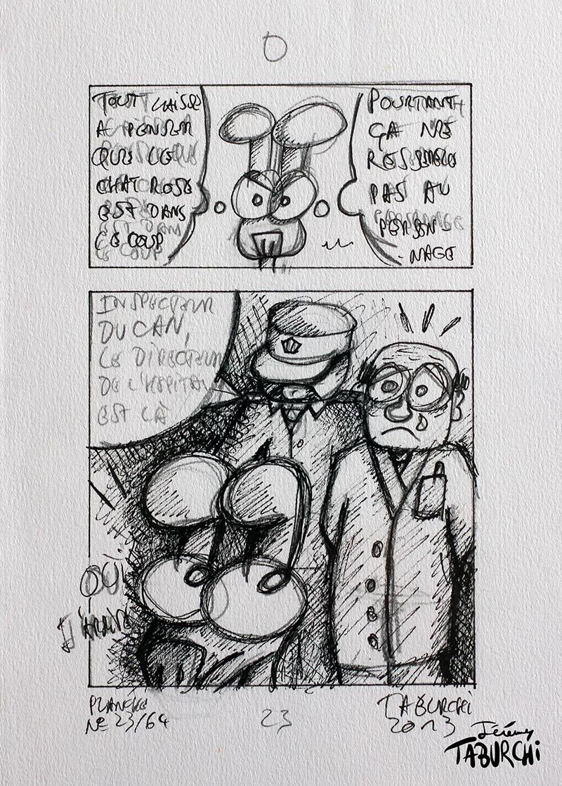Planche originale d’étude de la bande dessinée N°23