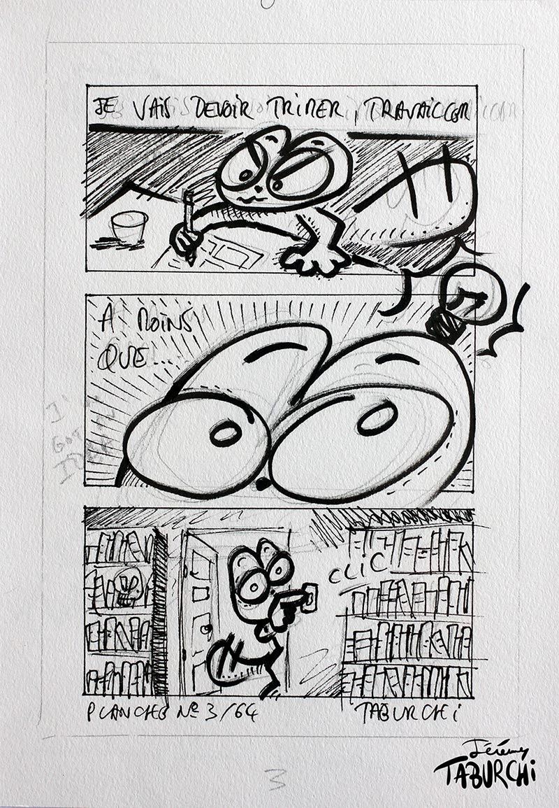Planche originale d’étude de la bande dessinée N°3