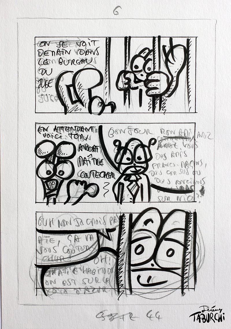 Planche originale d’étude de la bande dessinée N°44