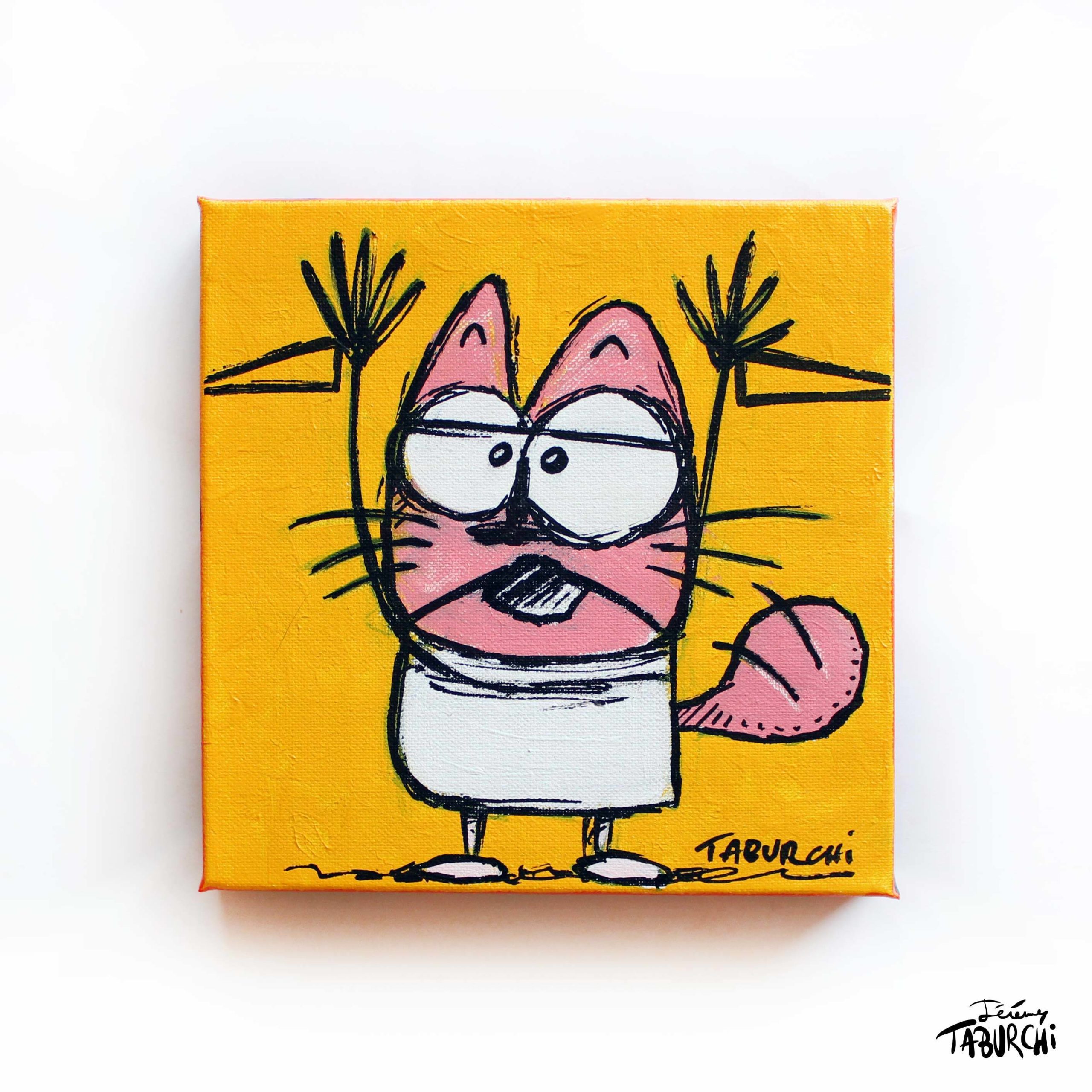 Chat Rose en gravure rupestre
