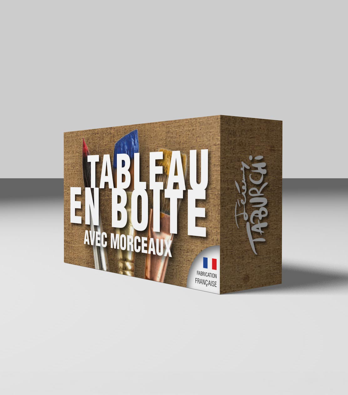 Tableau en boite avec morceaux